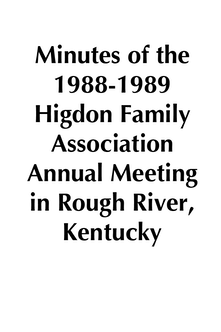 1988-1989 HFA Annual Meeting Minutes