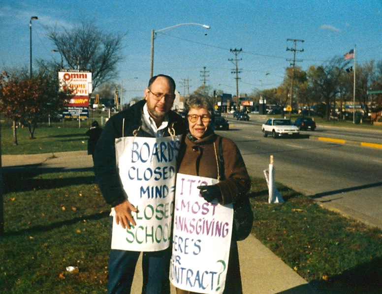 1995 Mary Carmel and Frank on a strike line