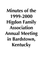 1999-2000 HFA Annual Meeting Minutes