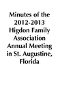 2012-2013 HFA Annual Meeting Minutes