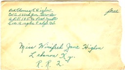 1943-06-29 - letter H- envelope 3.5 X 6.5