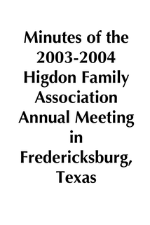 2003-2004 HFA Annual Meeting Minutes