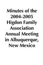 2004-2005 HFA Annual Meeting Minutes