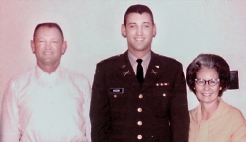 Captain Leonard Thomas Higdon with his father Leonard and his mother Nettie 